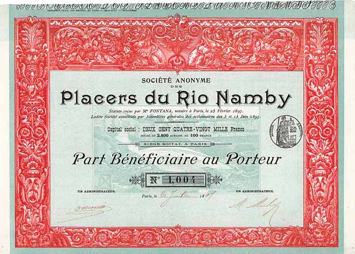 S.A. des Placers du Rio Namby