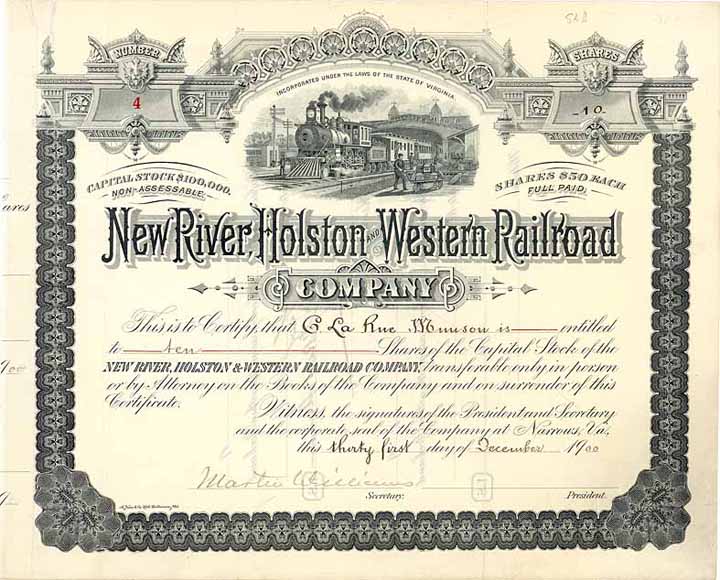 New River, Holston & Western Railroad