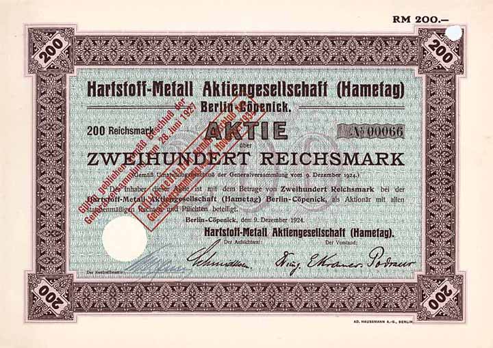 Hartstoff-Metall AG (Hametag)