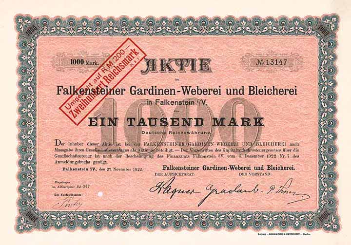 Falkensteiner Gardinen-Weberei und Bleicherei