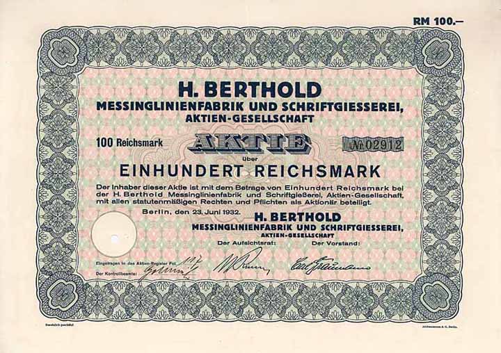 H. Berthold Messinglinienfabrik und Schriftgiesserei AG