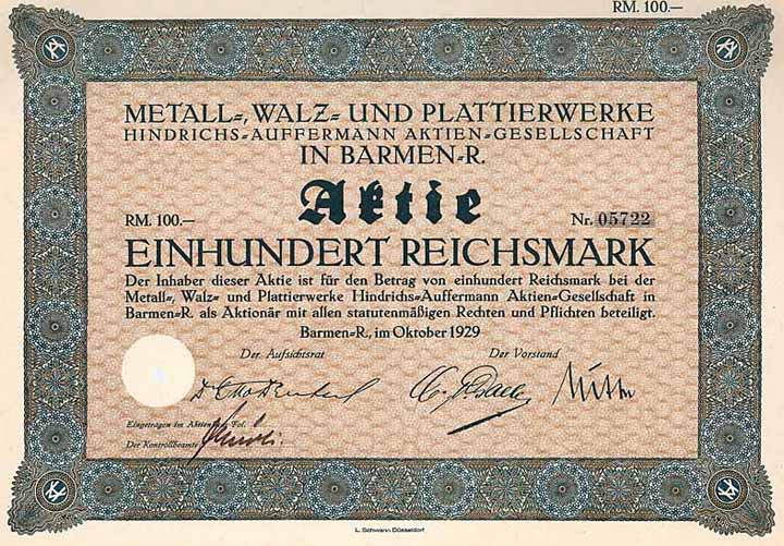 Metall-, Walz- und Plattierwerke Hindrichs-Auffermann AG