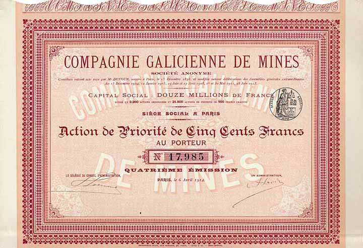 Cie. Galicienne de Mines S.A.