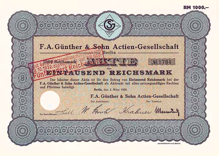 F. A. Günther & Sohn AG