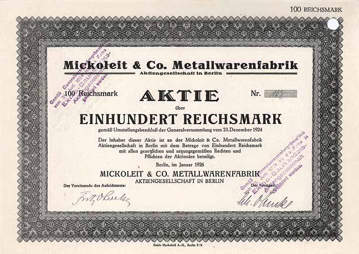 Mickoleit & Co. Metallwarenfabrik AG