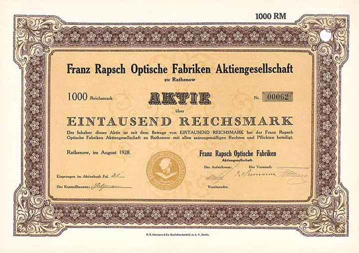 Franz Rapsch Optische Fabriken AG