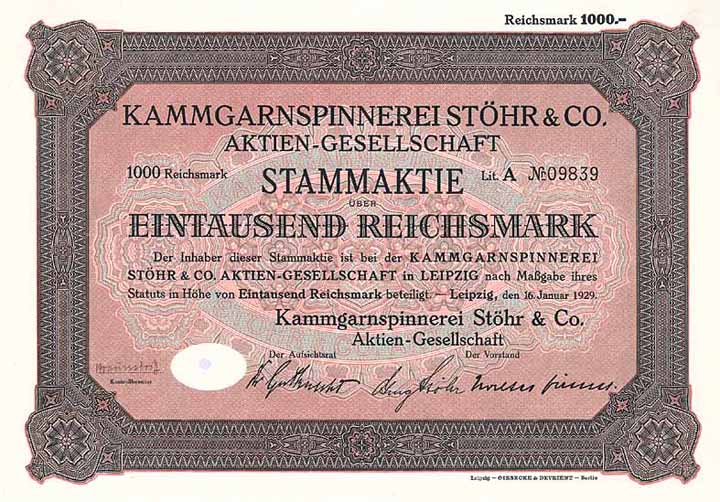 Kammgarnspinnerei Stöhr & Co. AG