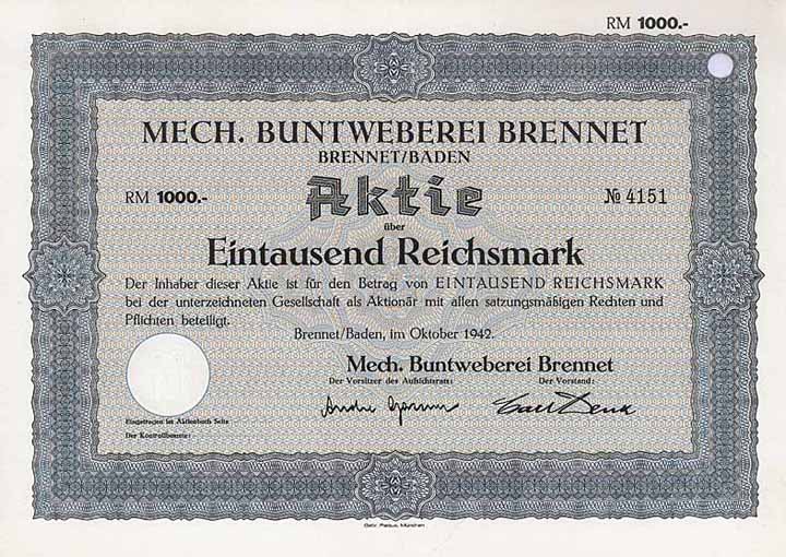 Mech. Buntweberei Brennet