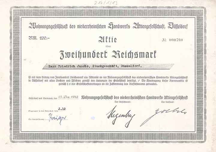 Wohnungsgesellschaft des niederrheinischen Handwerks AG