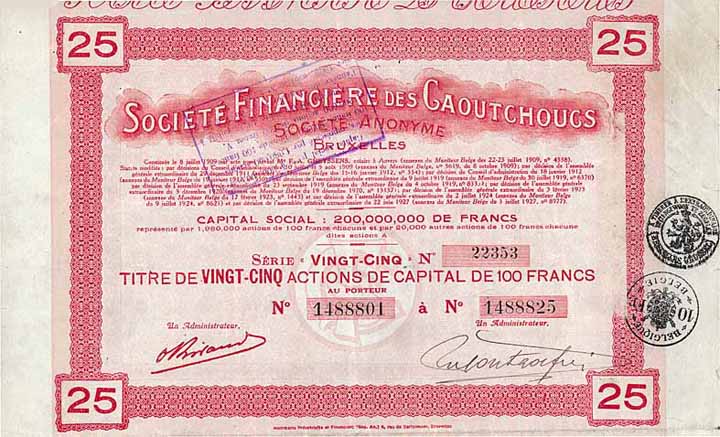 Soc. Financière des Caoutchoucs S.A.