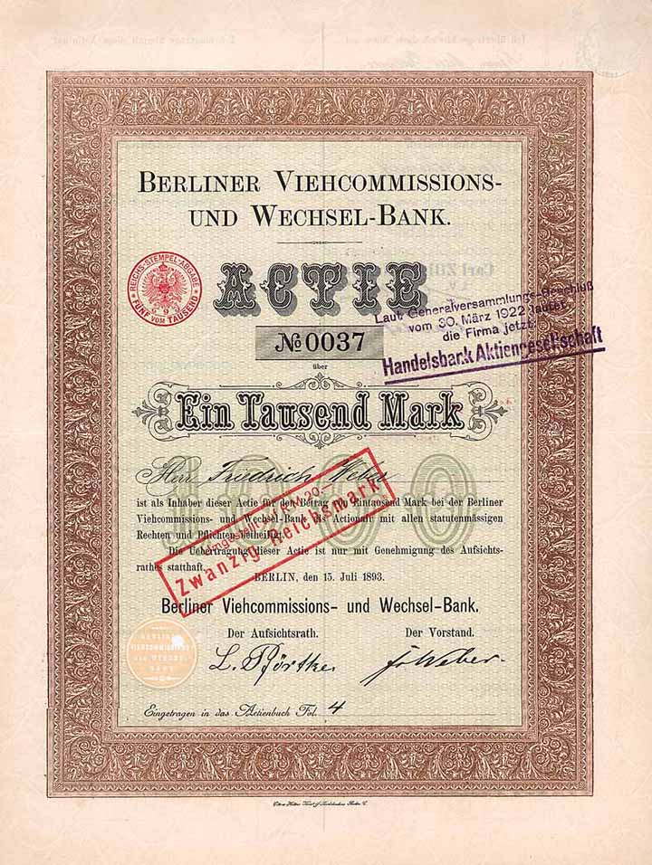 Berliner Viehcommissions- und Wechsel-Bank