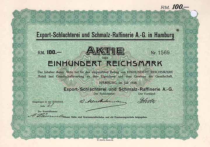 Export-Schlachterei und Schmalz-Raffinerie AG