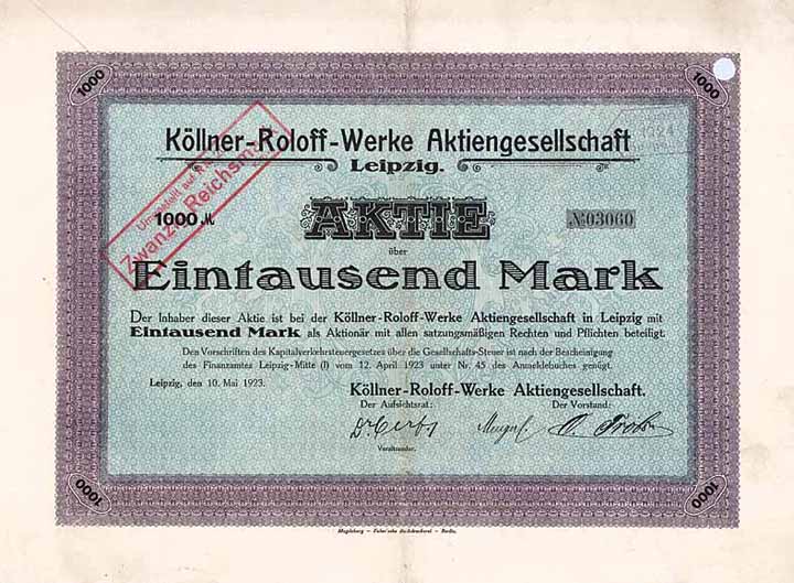 Köllner-Roloff-Werke AG a (27 x 36 cm)