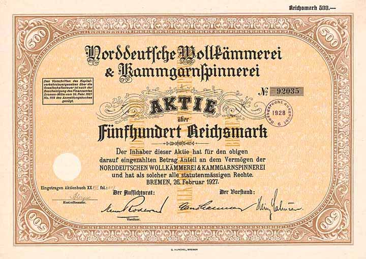 Norddeutsche Wollkämmerei & Kammgarnspinnerei