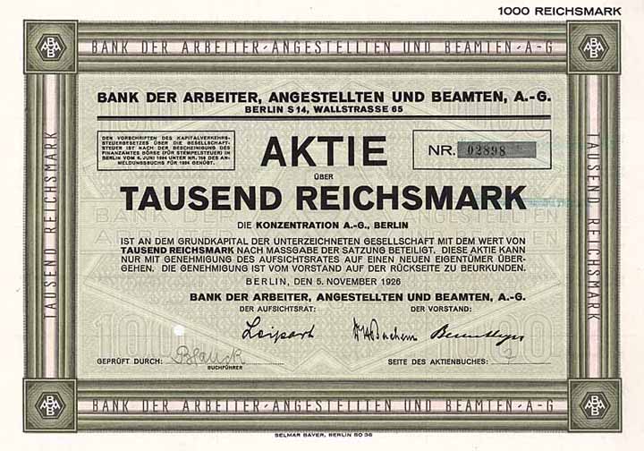 Bank der Arbeiter, Angestellten und Beamten AG