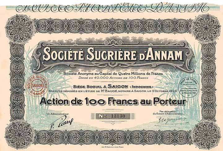 Société Sucrière d’Annam S.A.