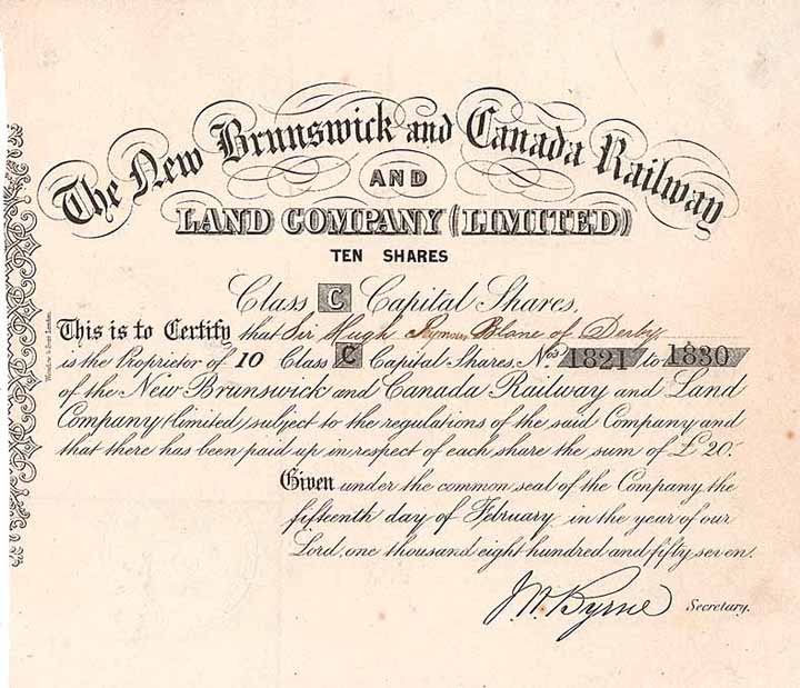 New Brunswick and Canada Railway and Land Company Ltd.