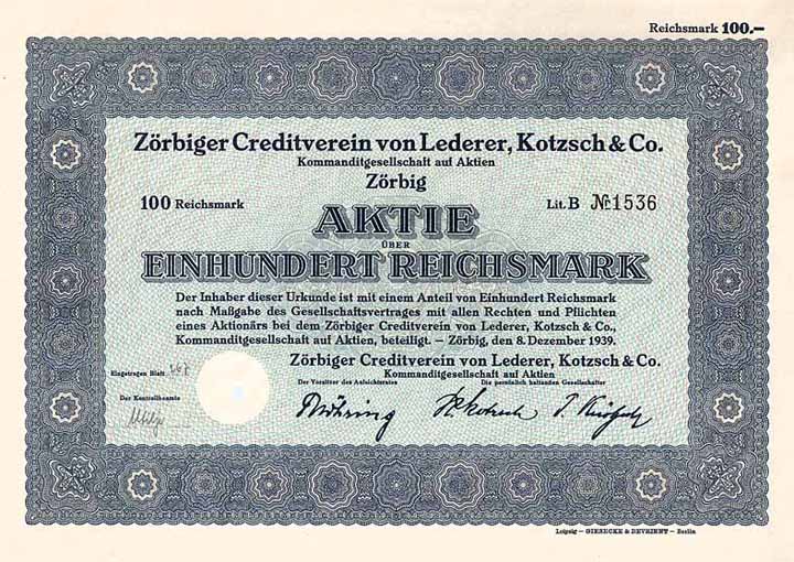 Zörbiger Creditverein von Lederer, Kotzsch & Co. KGaA