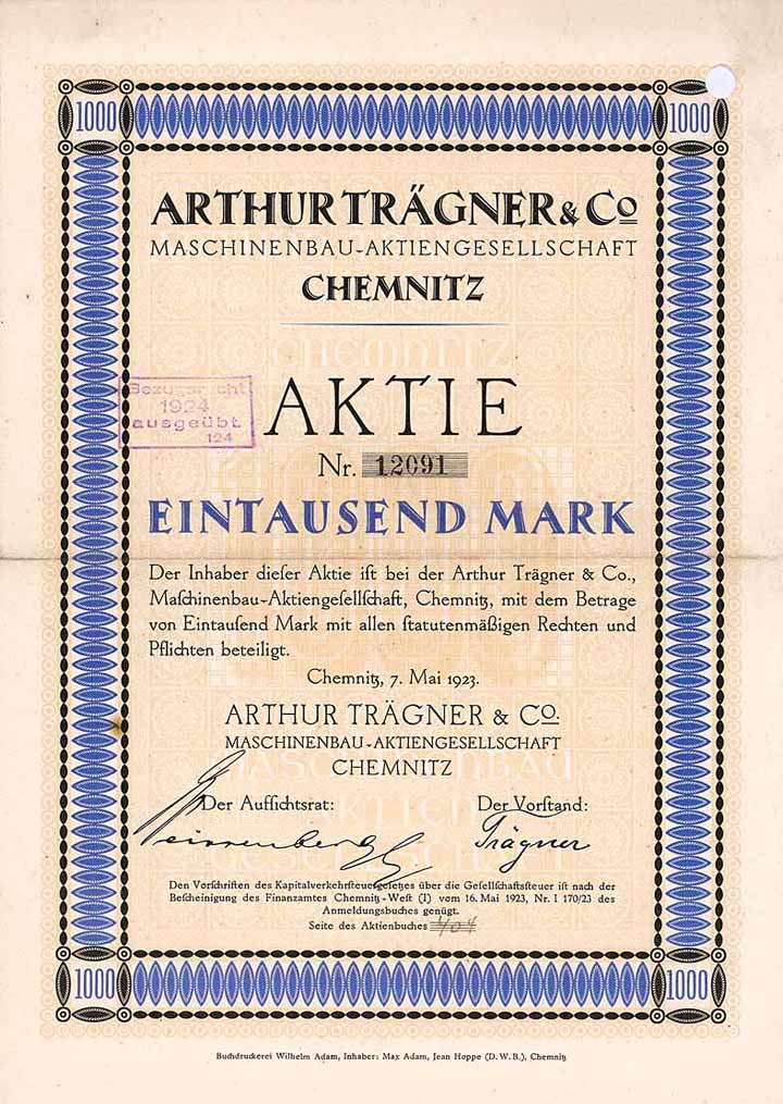 Arthur Trägner & Co. Maschinenbau-AG