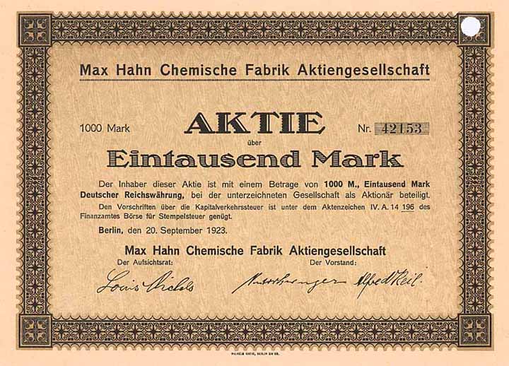 Max Hahn Chemische Fabrik AG