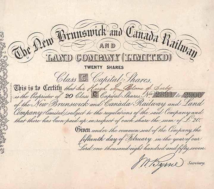 New Brunswick and Canada Railway and Land Company Ltd.