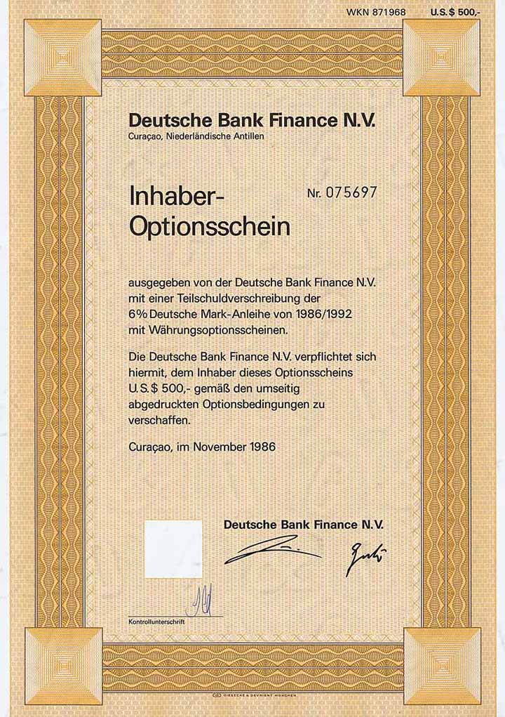 Deutsche Bank Finance N.V.