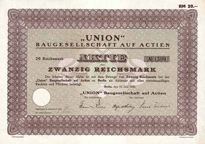 UNION Baugesellschaft auf Actien