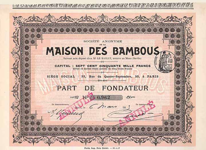 S.A. de la Maison des Bambous