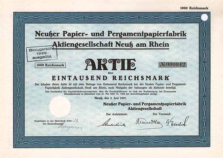 Neußer Papier- und Pergamentpapierfabrik AG