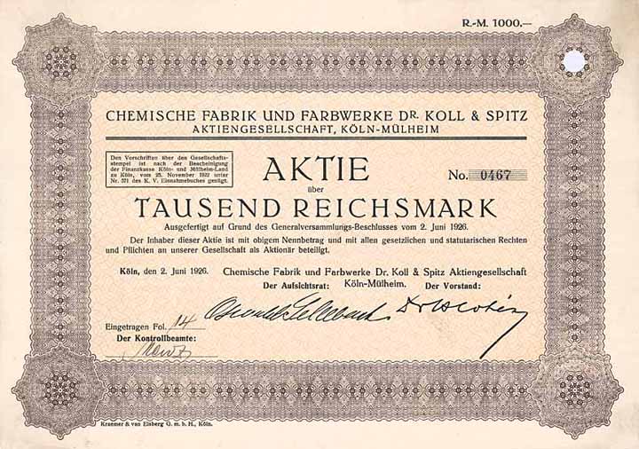 Chemische Fabrik und Farbwerke Dr. Koll & Spitz AG